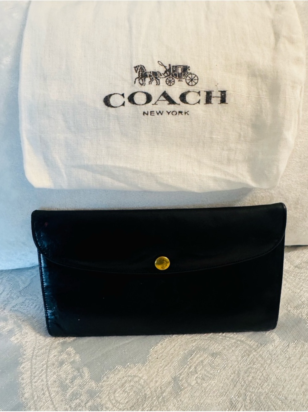 Coach Black Leather Wallet Snap Vintage (1980’s / 90’s)